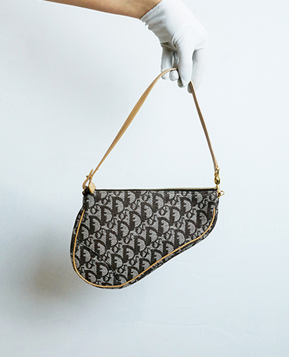 Saddle Bag, &pound;75, Handbags, Brown, Fabric, Front view